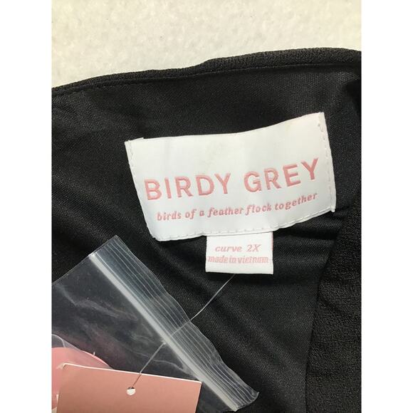 BIRDY GREY SZ 2X Black V-Neck Front-slit Sleeveless Shamin Maxi Dress NWT B117 - Picture 10 of 12